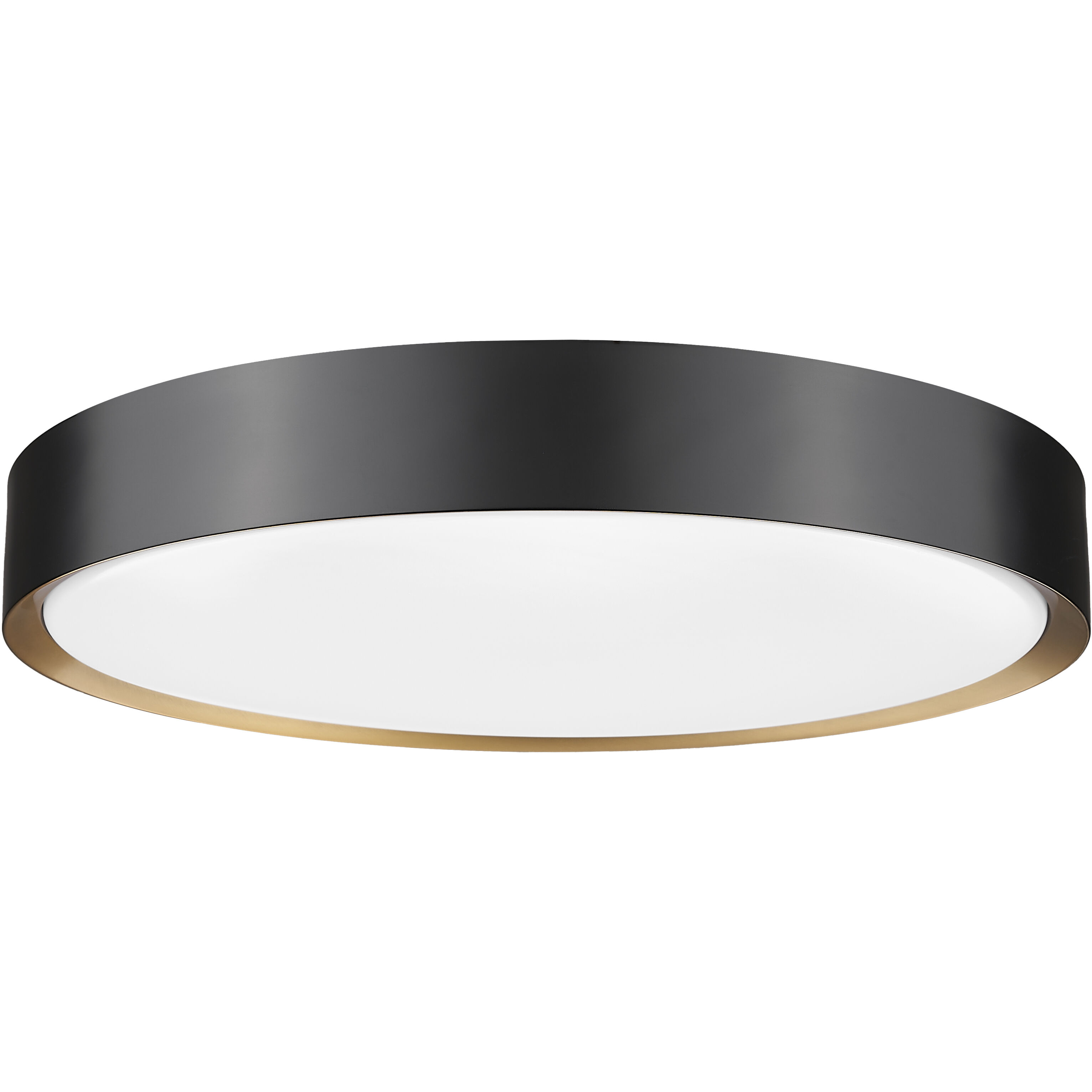 Kawan LED 20 inch Matte Black and Modern Gold Flush Mount Ceiling Light