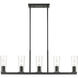 Titus 5 Light 44 inch Matte Black Linear Chandelier Ceiling Light