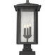 Aspen 3 Light 23.5 inch Black Outdoor Pier Mounted Fixture