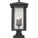 Aspen 3 Light 23.5 inch Black Outdoor Pier Mounted Fixture