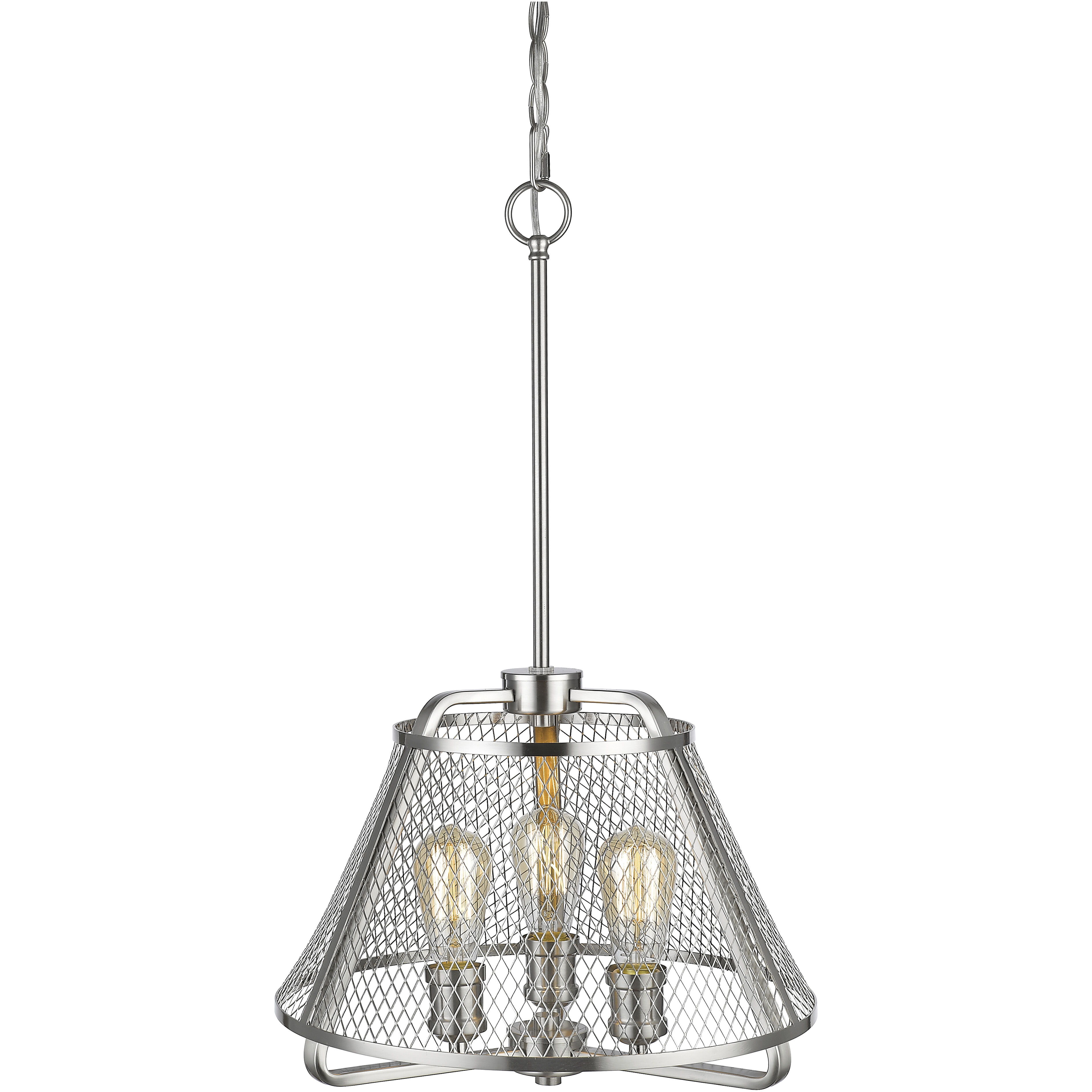 Iuka 3 Light 16 inch Brushed Nickel Pendant Ceiling Light in Brushed Nickel Steel