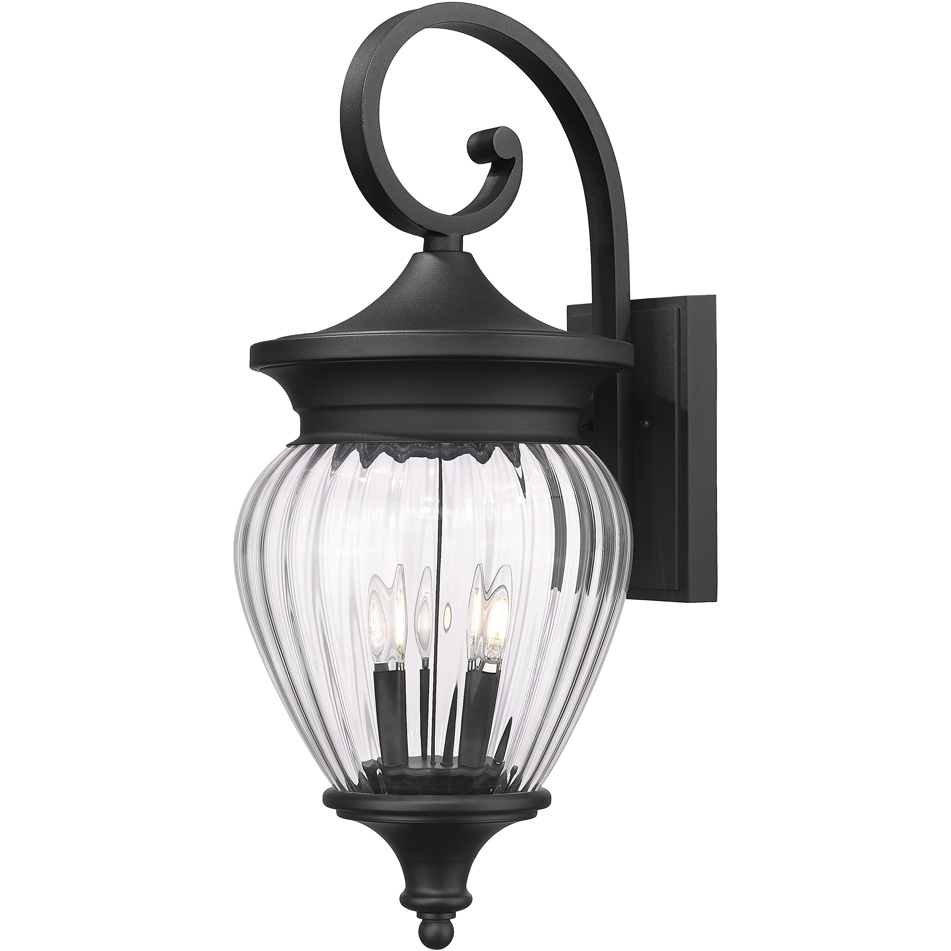 Davina Outdoor Wall Light in Black, G9