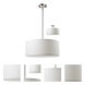 Albion 3 Light 20 inch Brushed Nickel Pendant Ceiling Light in White Linen Fabric