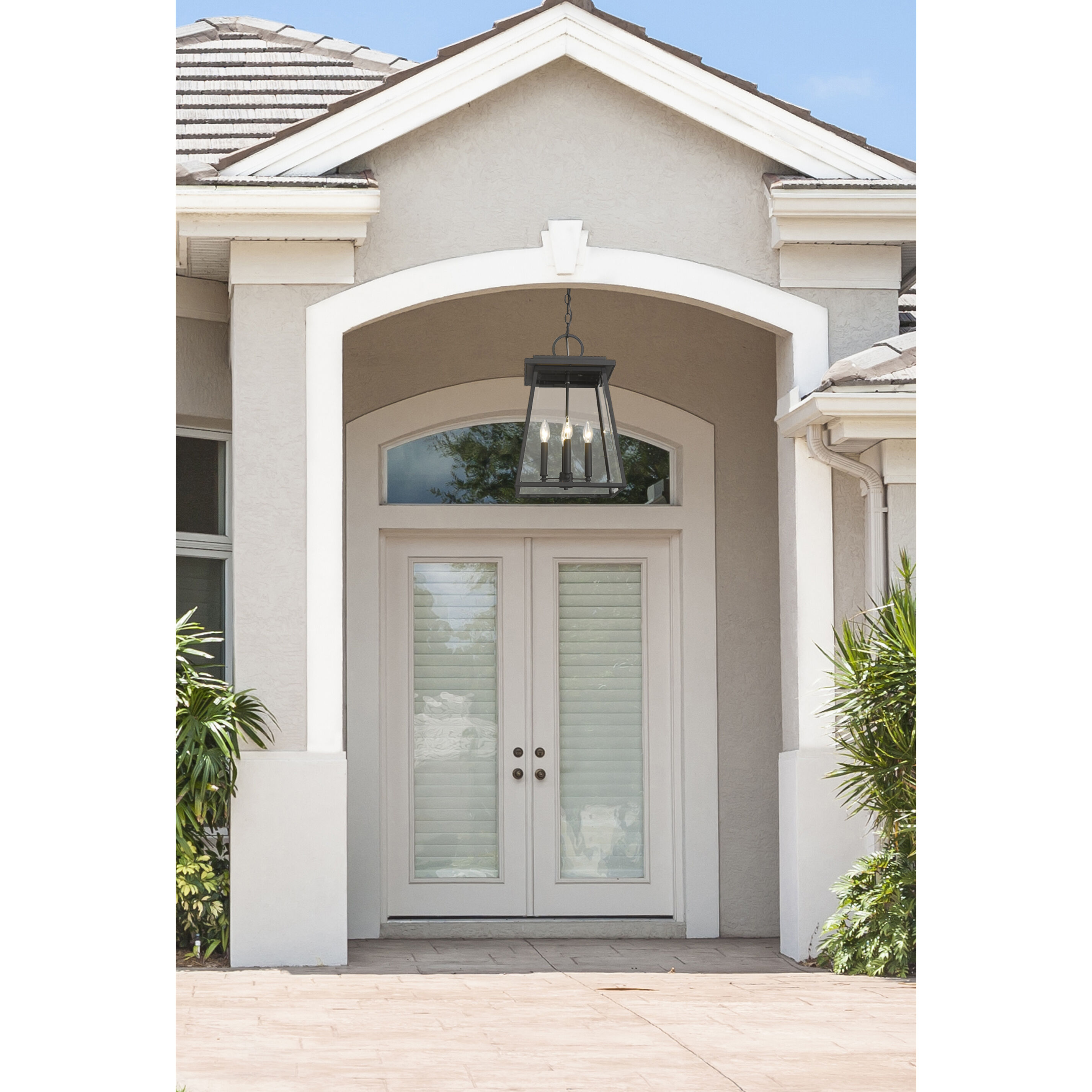 Broughton 4 Light 12.5 inch Black Outdoor Chain Mount Ceiling Fixture