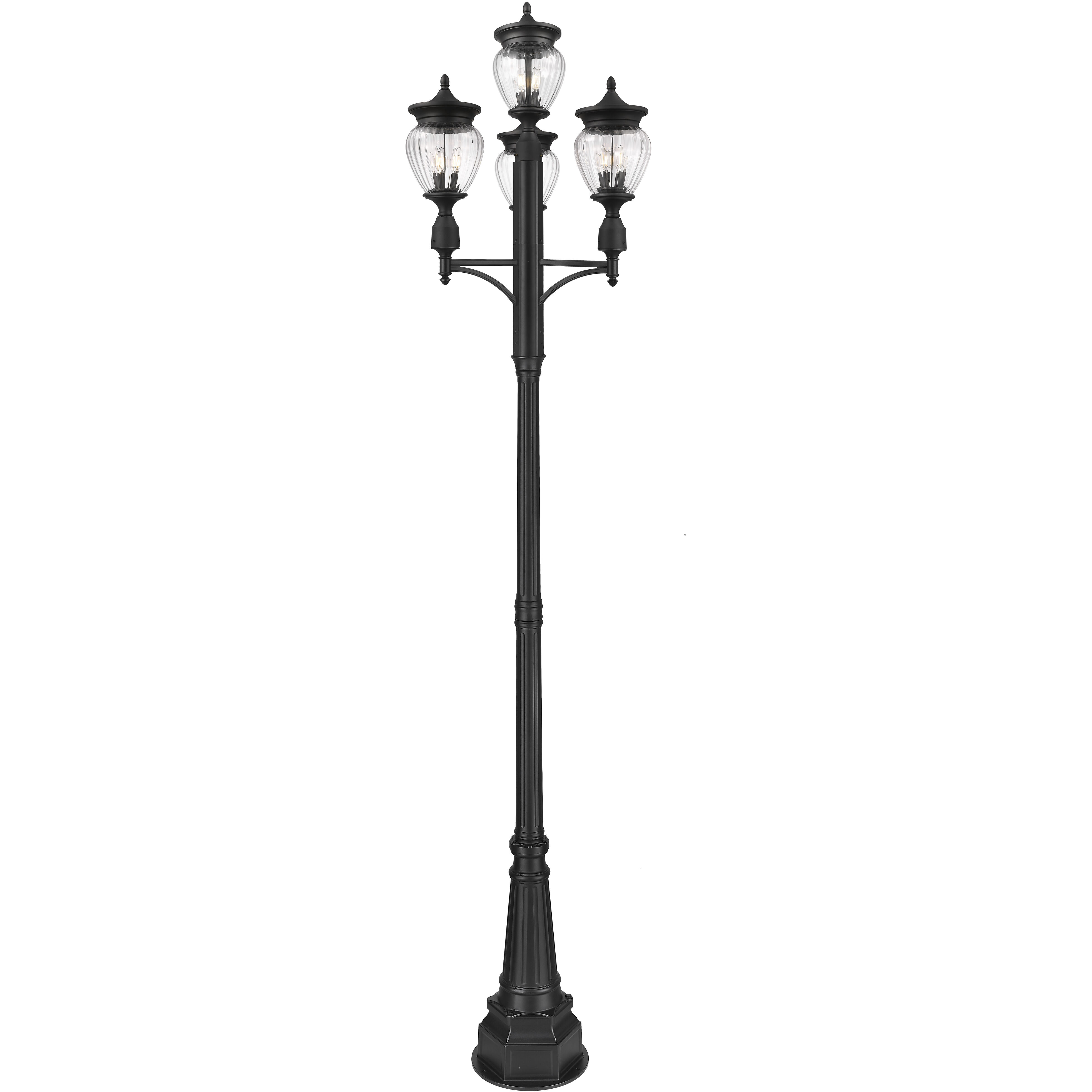 Davina 3 Light 125.75 inch Black Outdoor Post Mounted Fixture in G9
