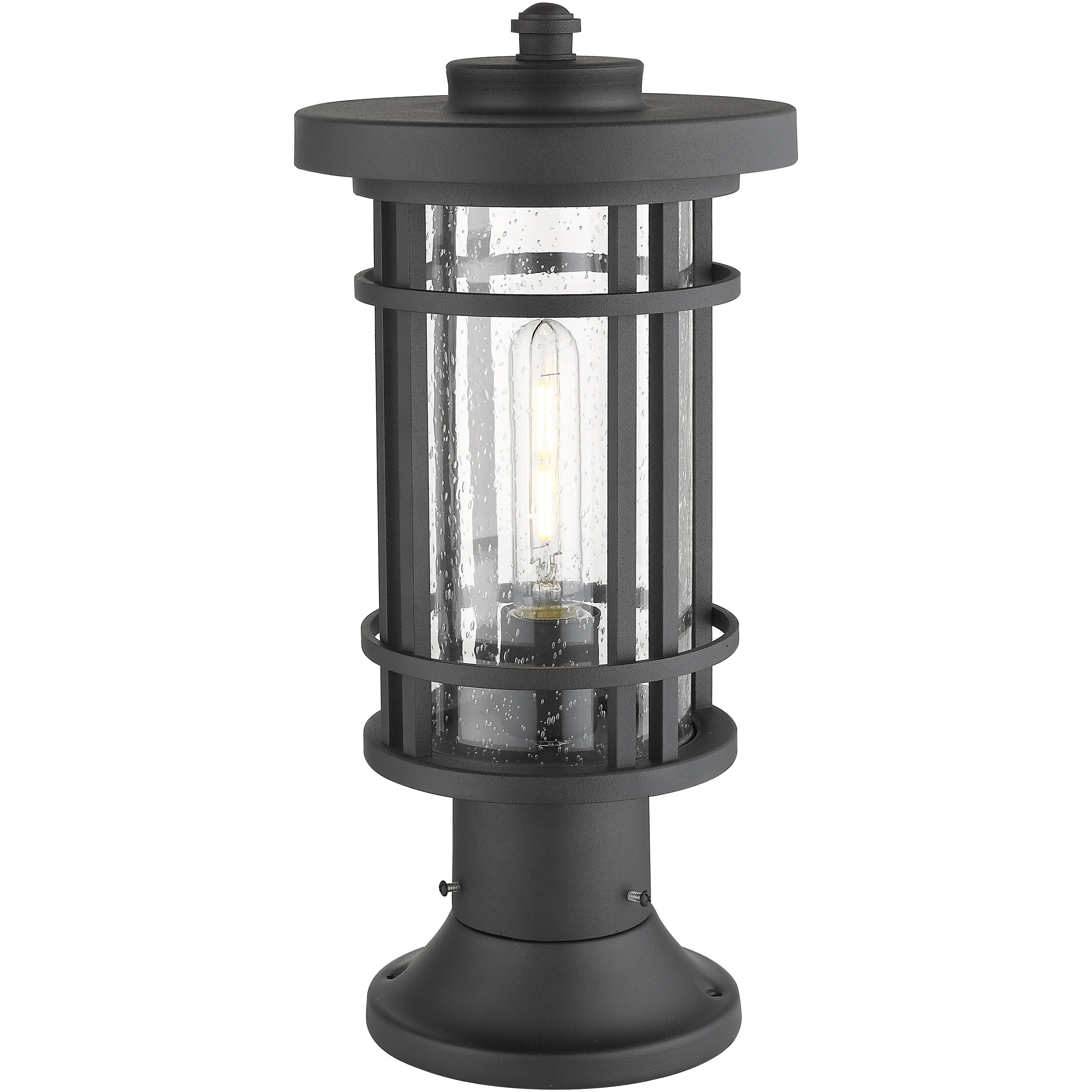 Jordan 1 Light 16.75 inch Black Outdoor Pier Mounted Fixture