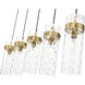 Fontaine 5 Light 44.25 inch Rubbed Brass Linear Chandelier Ceiling Light