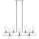 Datus 10 Light 42.5 inch Polished Nickel Linear Chandelier Ceiling Light
