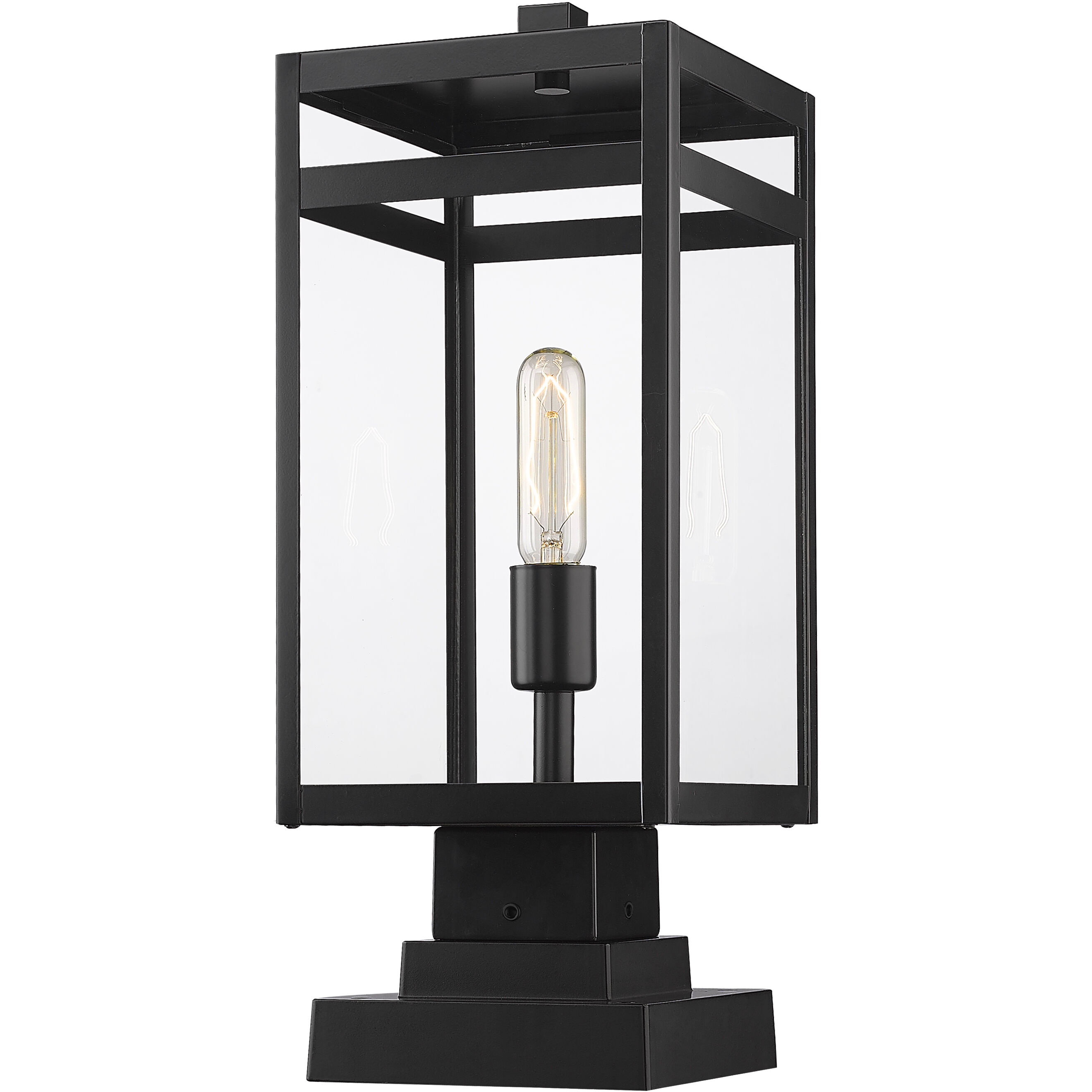 Nuri 1 Light 19.5 inch Black Outdoor Pier Mounted Fixture