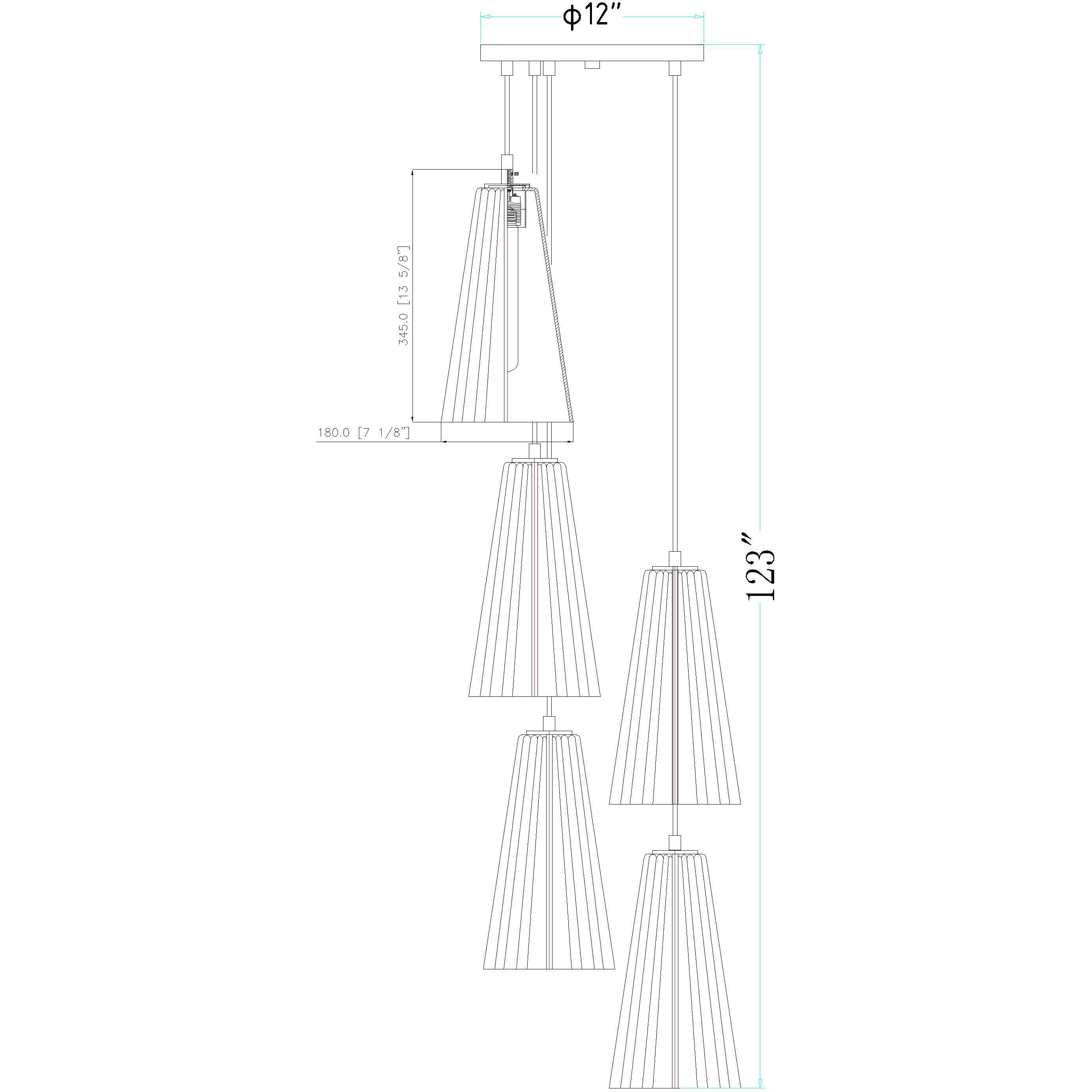 Farrell 5 Light 12 inch Matte Black Chandelier Ceiling Light