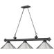 Cordon 3 Light 57.25 inch Bronze Plate Billiard Ceiling Light in Brushed Nickel Steel