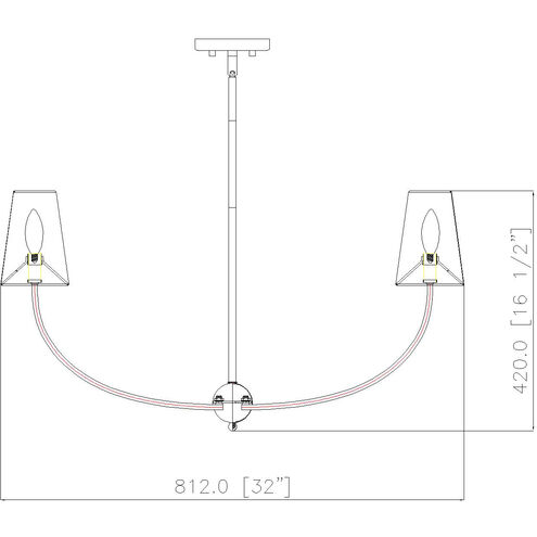 Shannon 5 Light 32 inch Brushed Nickel Chandelier Ceiling Light