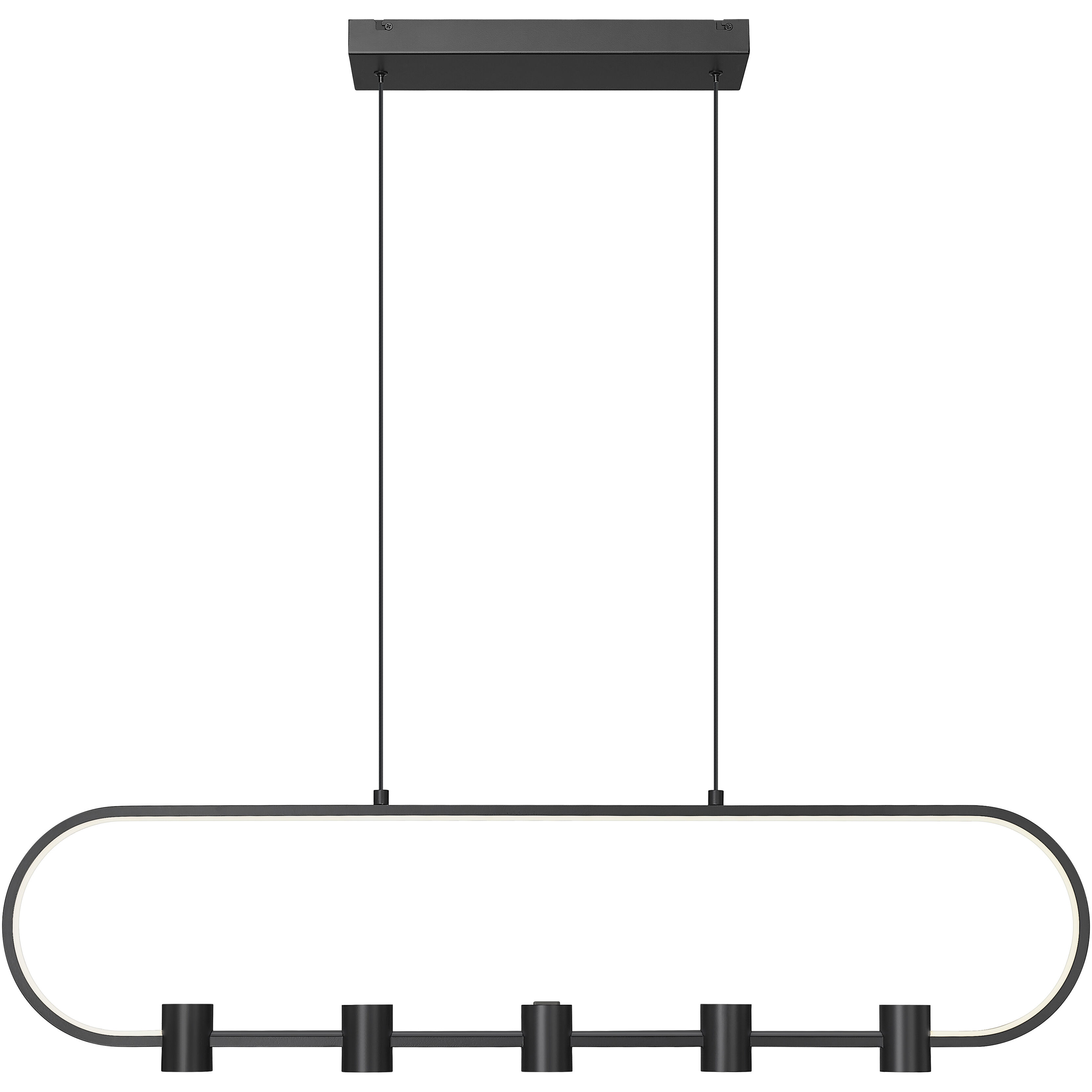 Saros LED 42 inch Matte Black Linear Chandelier Ceiling Light
