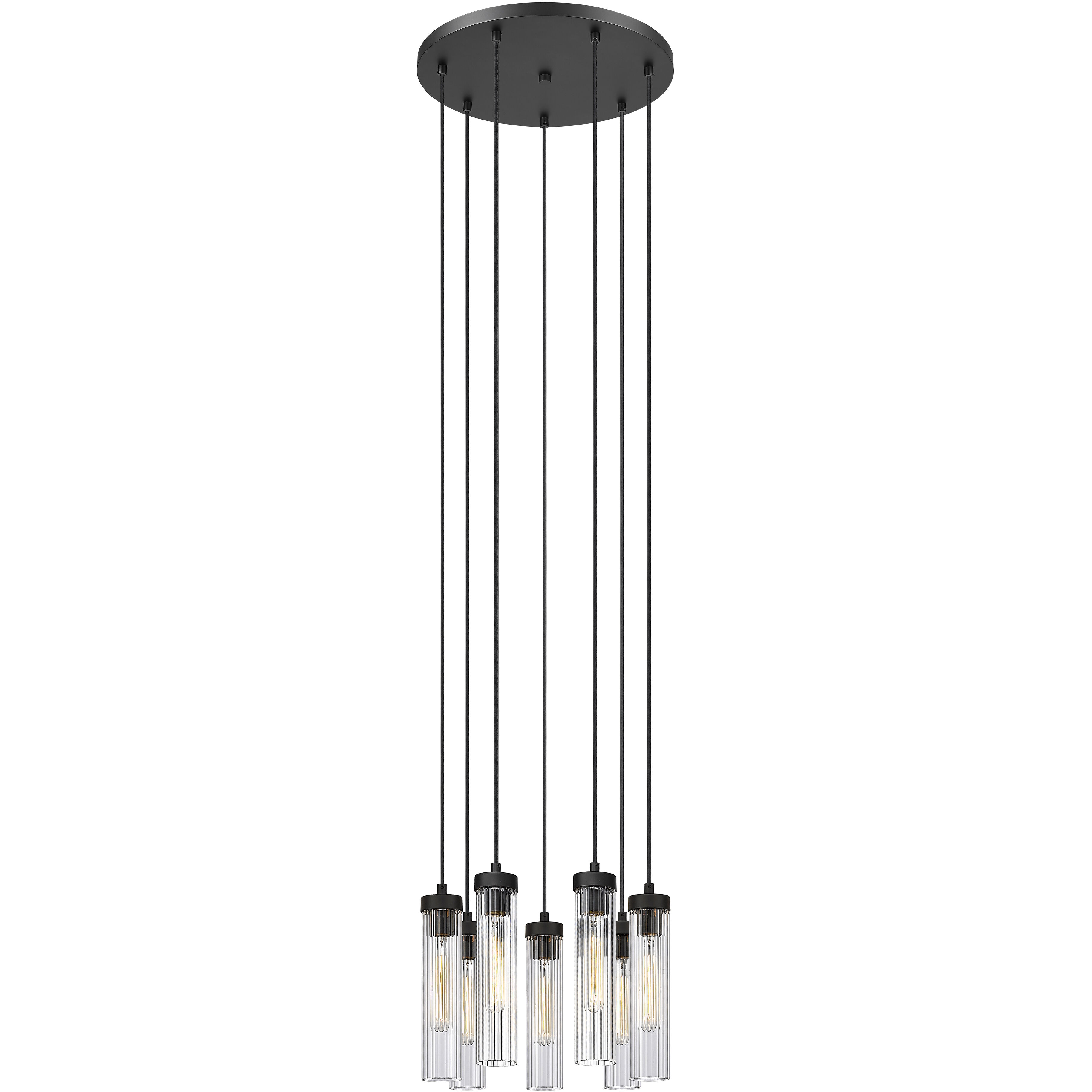 Beau 7 Light 18 inch Matte Black Chandelier Ceiling Light