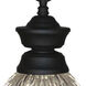 Shark 1 Light 14 inch Matte Black Pendant Ceiling Light in 4.08, Clear Ribbed and Matte Black Glass and Steel