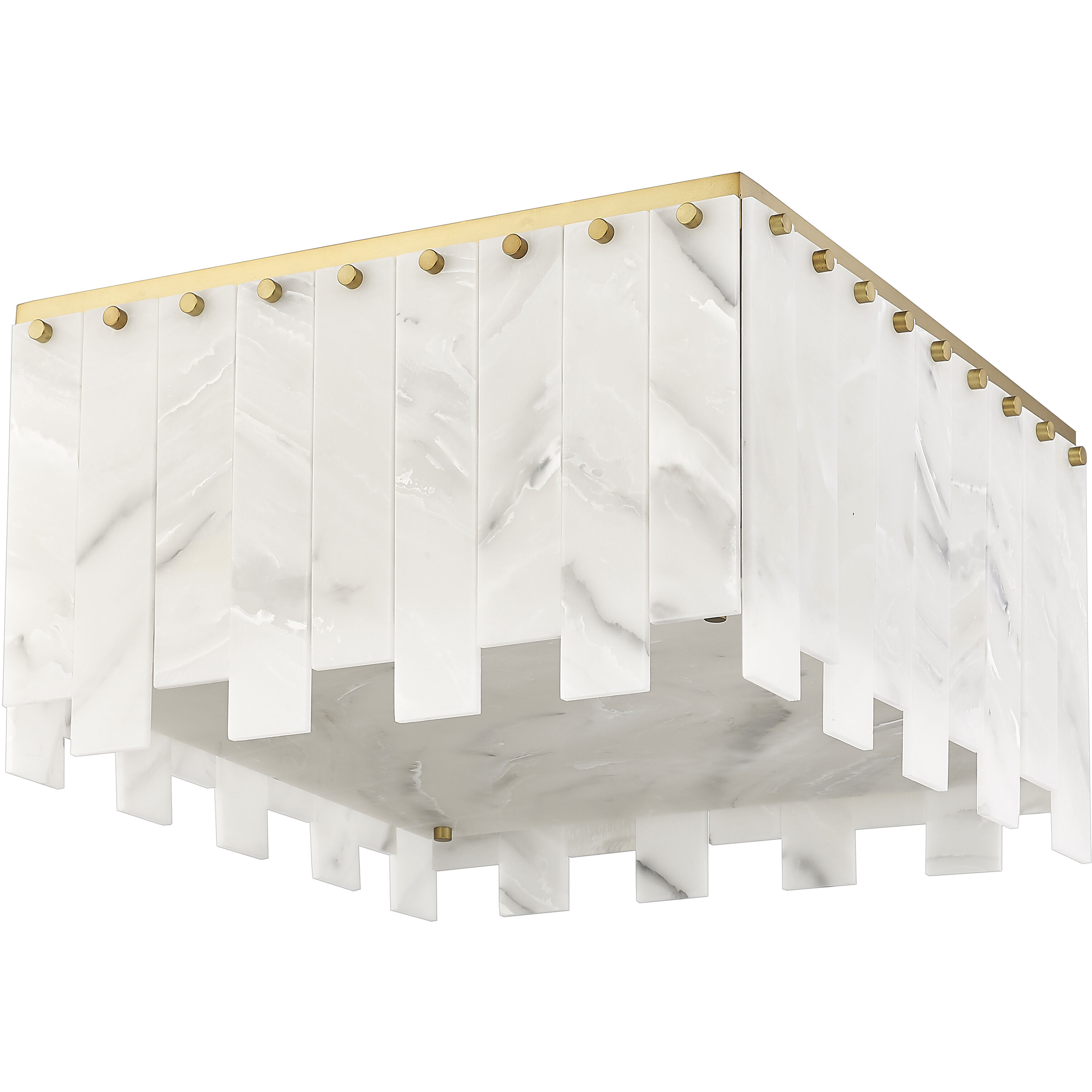 Viviana 9 Light 19.5 inch Rubbed Brass Flush Mount Ceiling Light