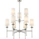 Emily 9 Light 38 inch Polished Nickel Chandelier Ceiling Light