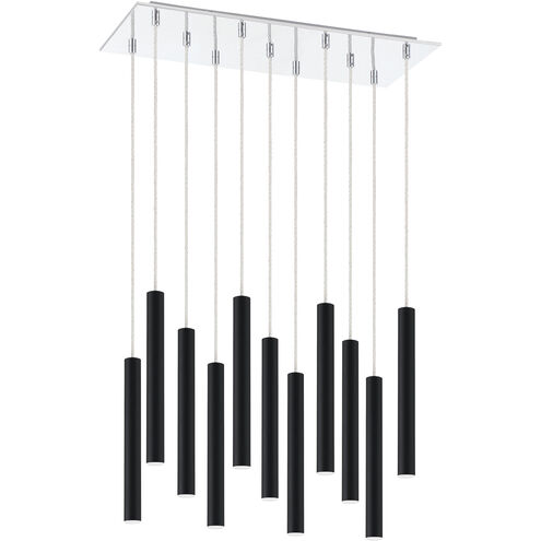 Forest LED 9.75 inch Chrome Chandelier Ceiling Light in 11, 29, Matte Black Steel
