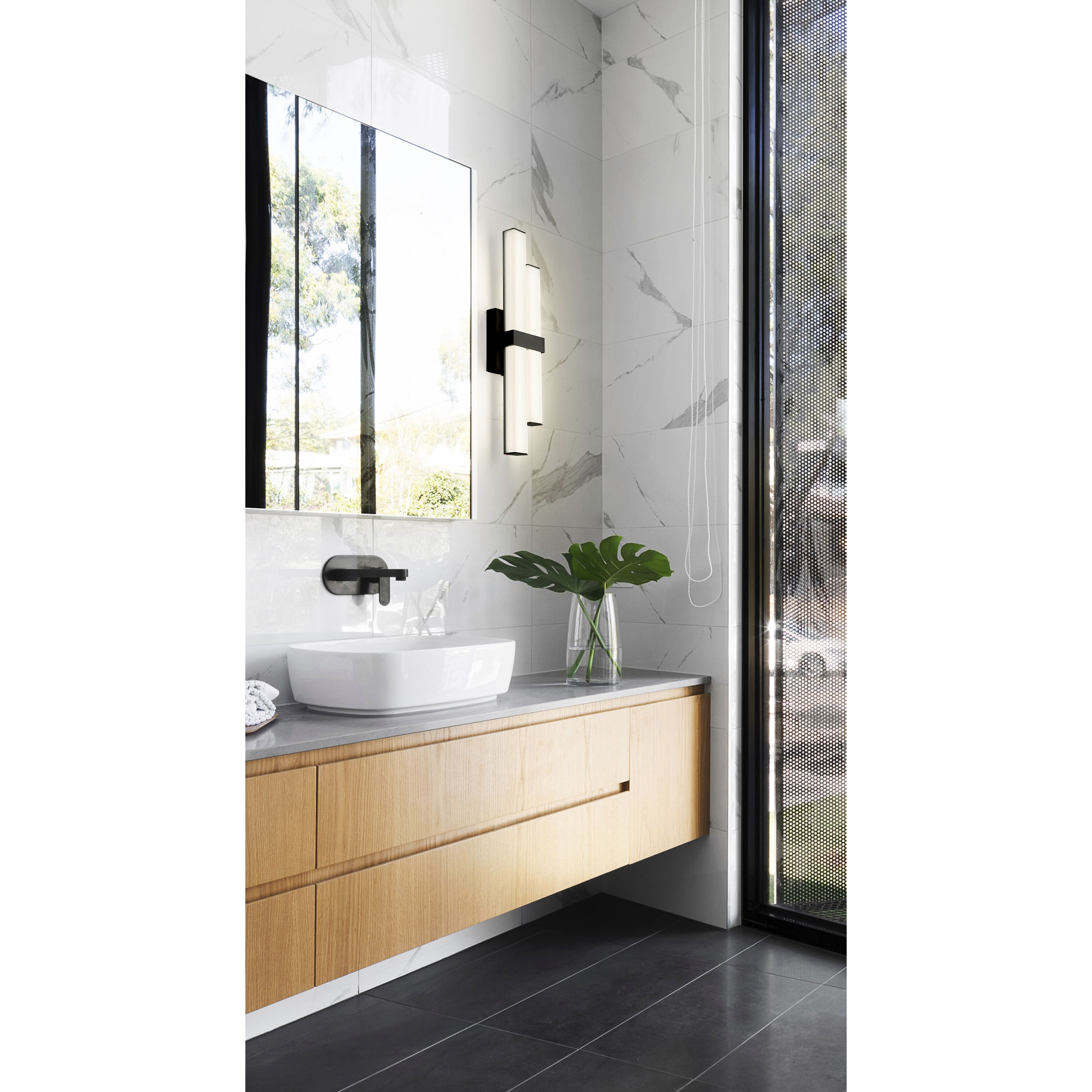 Zane LED 18 inch Matte Black Vanity Wall Light