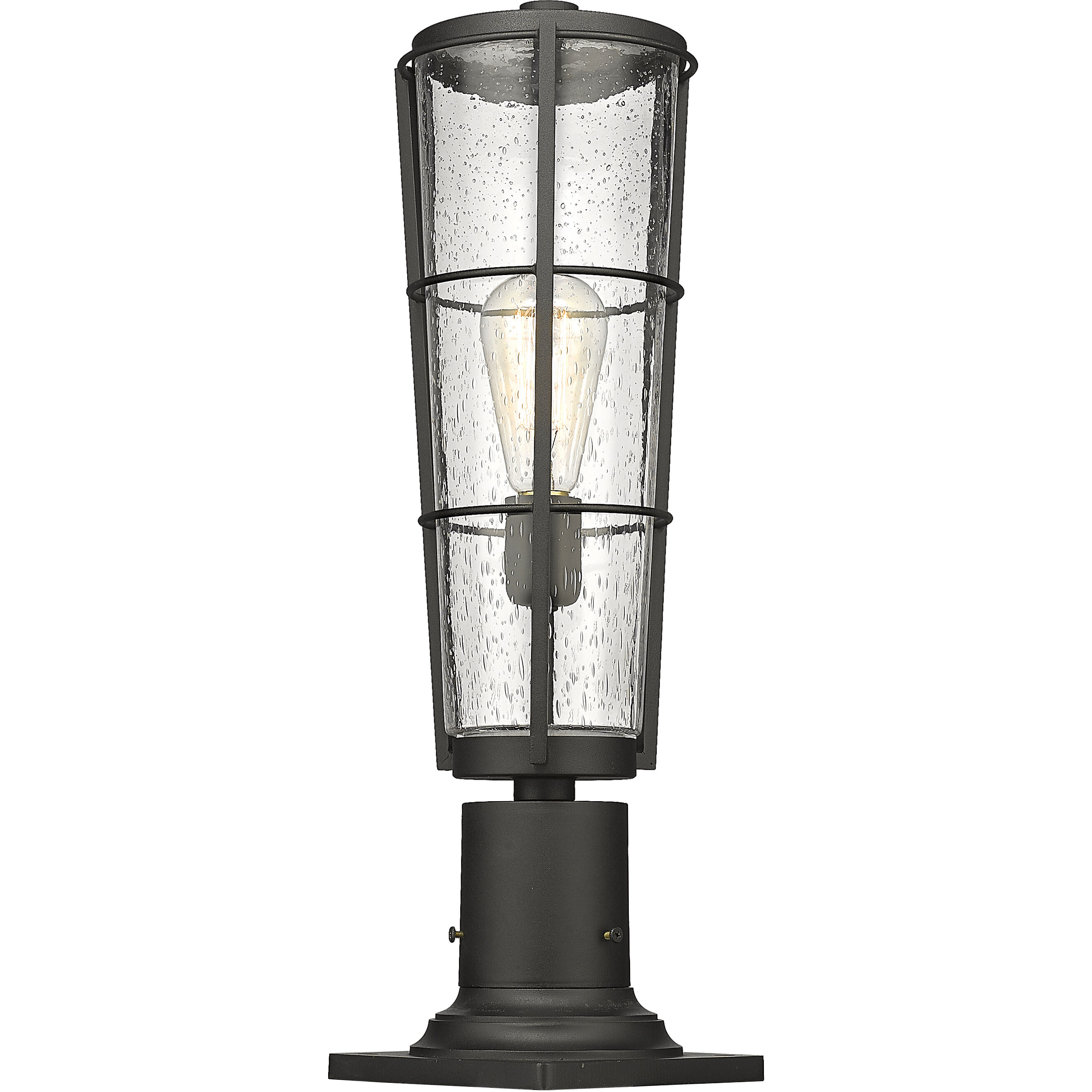 Helix 1 Light 21.25 inch Black Outdoor Pier Mounted Fixture