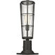 Helix 1 Light 21 inch Black Outdoor Pier Mounted Fixture