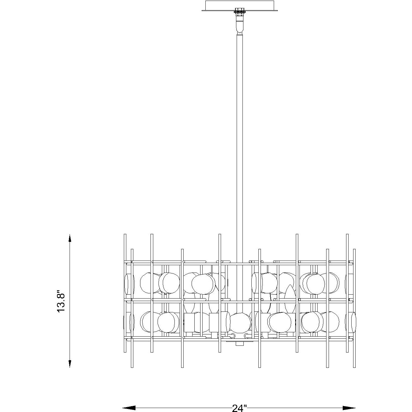 Garroway 6 Light 24 inch Matte Black Chandelier Ceiling Light