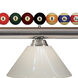 Shark 3 Light 58 inch Brushed Nickel Billiard Ceiling Light in White Plastic