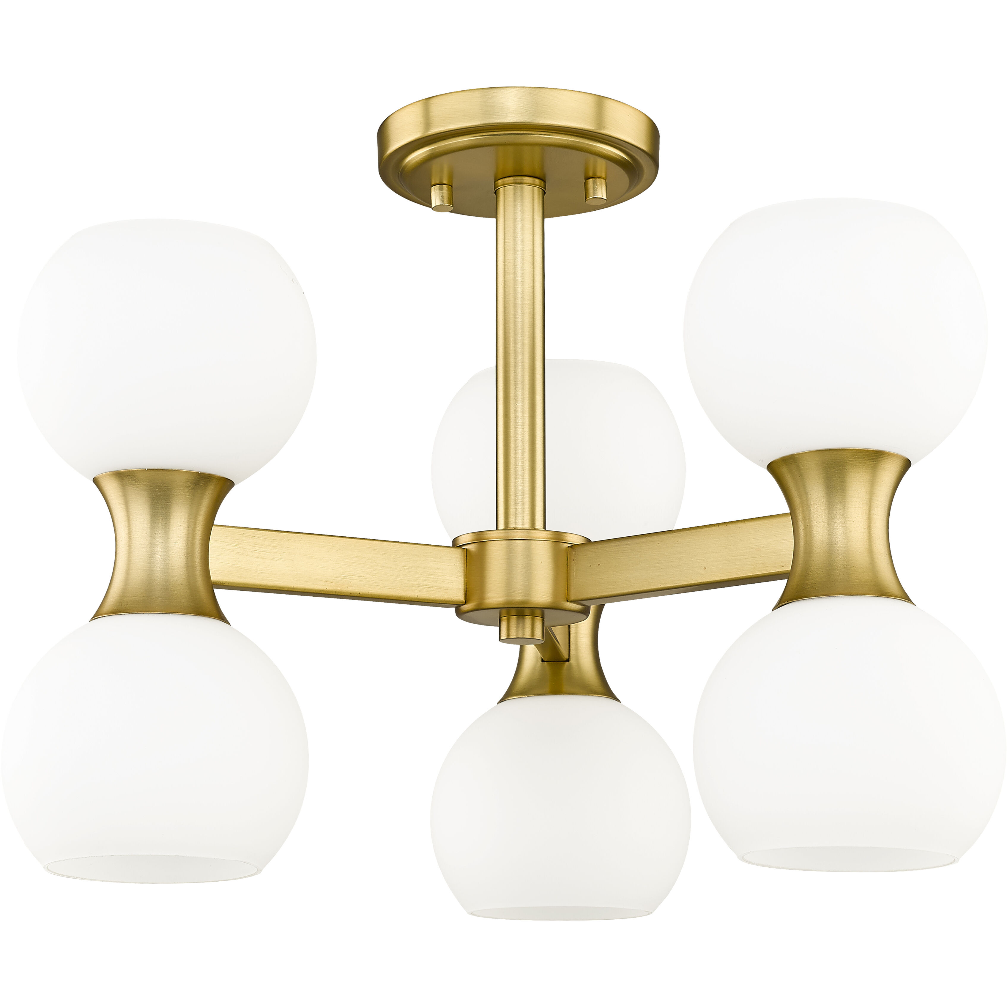 Artemis 6 Light 18 inch Modern Gold Semi Flush Mount Ceiling Light