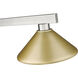 Cobalt 3 Light 46 inch Brushed Nickel Billiard Ceiling Light in Satin Gold Steel