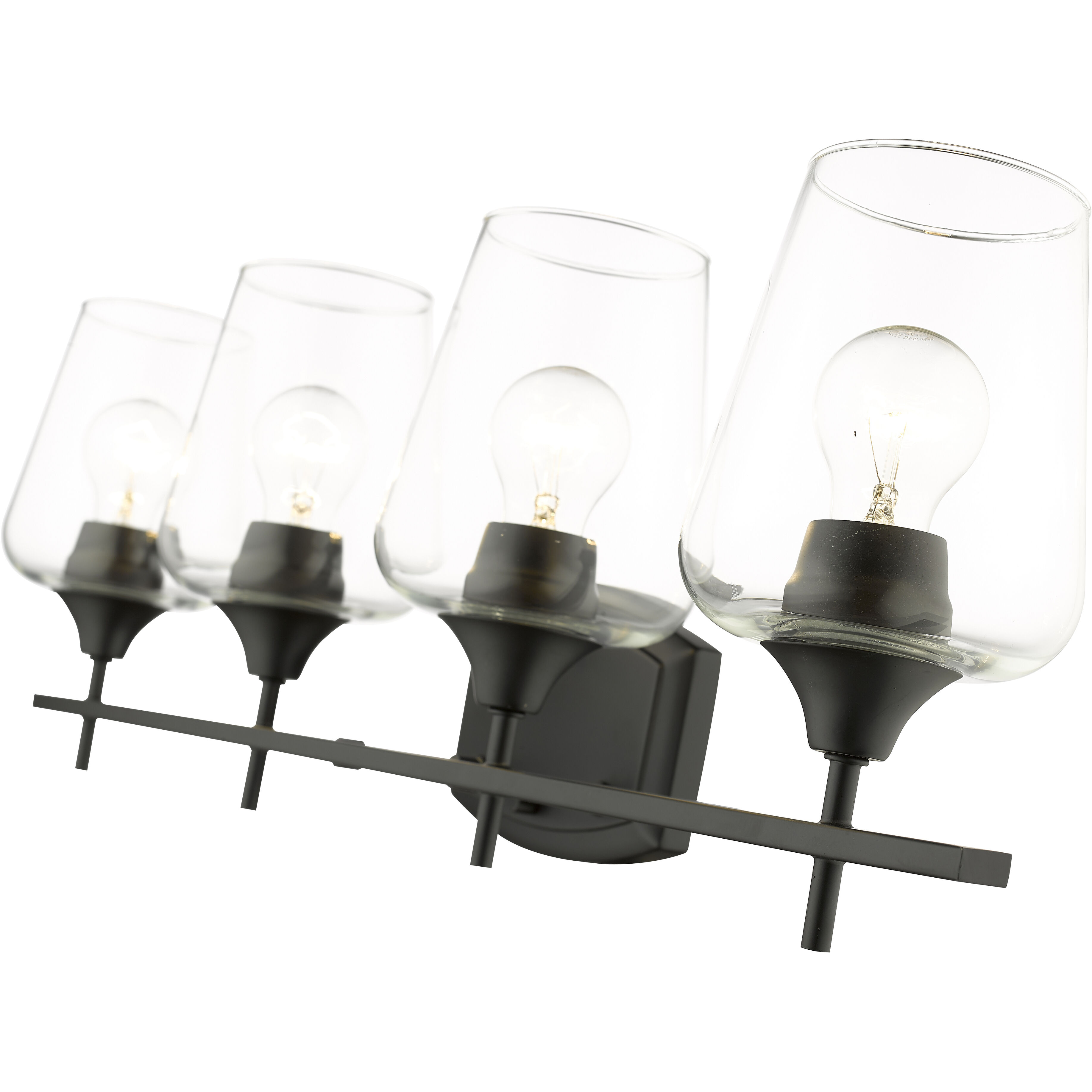 Joliet 4 Light 30 inch Matte Black Vanity Wall Light
