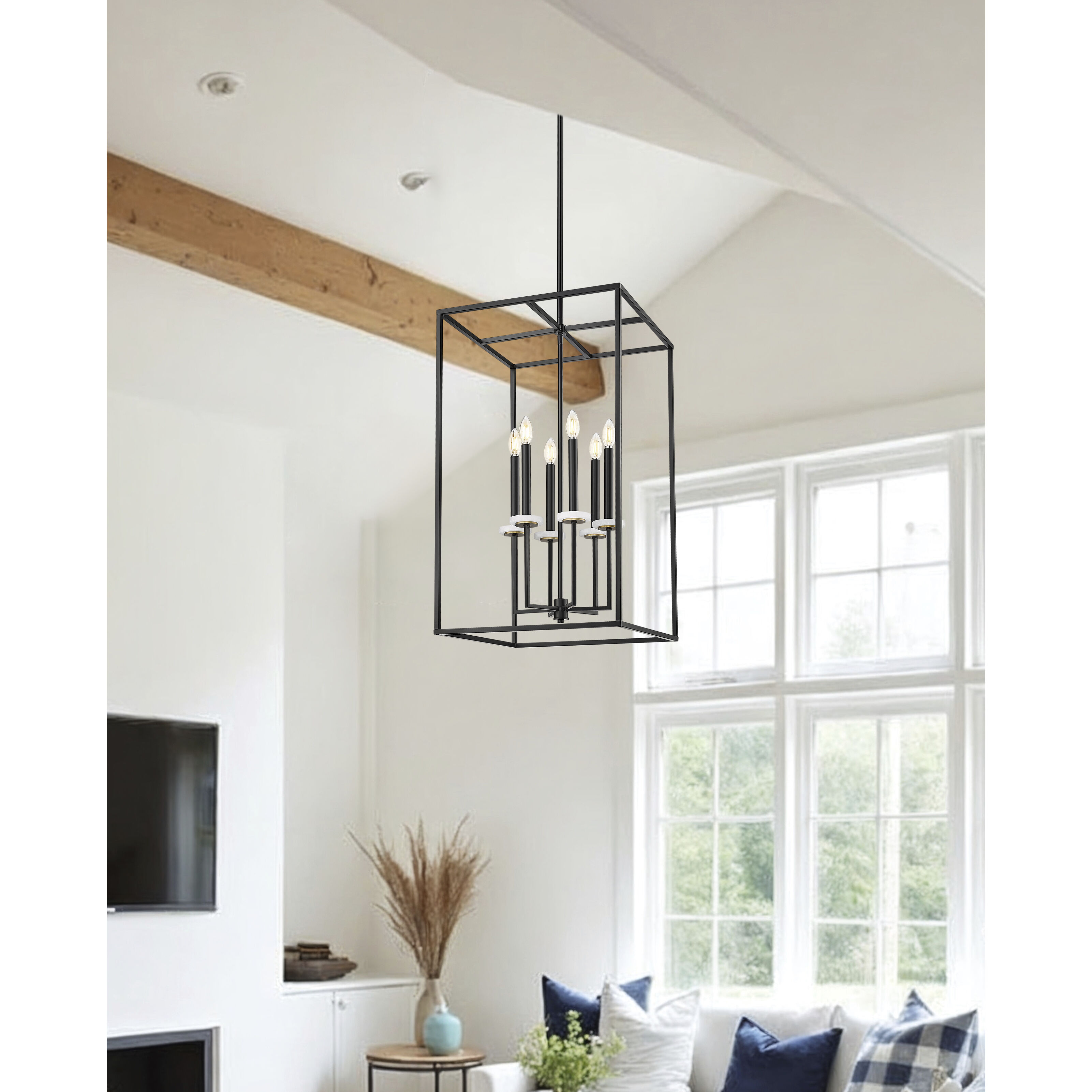 Gaultier 6 Light 18 inch Matte Black and Mondern Gold Chandelier Ceiling Light in Matte Black and Modern Gold