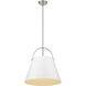 Z-Studio 1 Light 18 inch Matte White and Brushed Nickel Pendant Ceiling Light