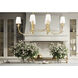 Aslin 6 Light 44 inch Gold Leaf Linear Chandelier Ceiling Light
