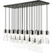 Alton 23 Light 54 inch Matte Black Linear Chandelier Ceiling Light