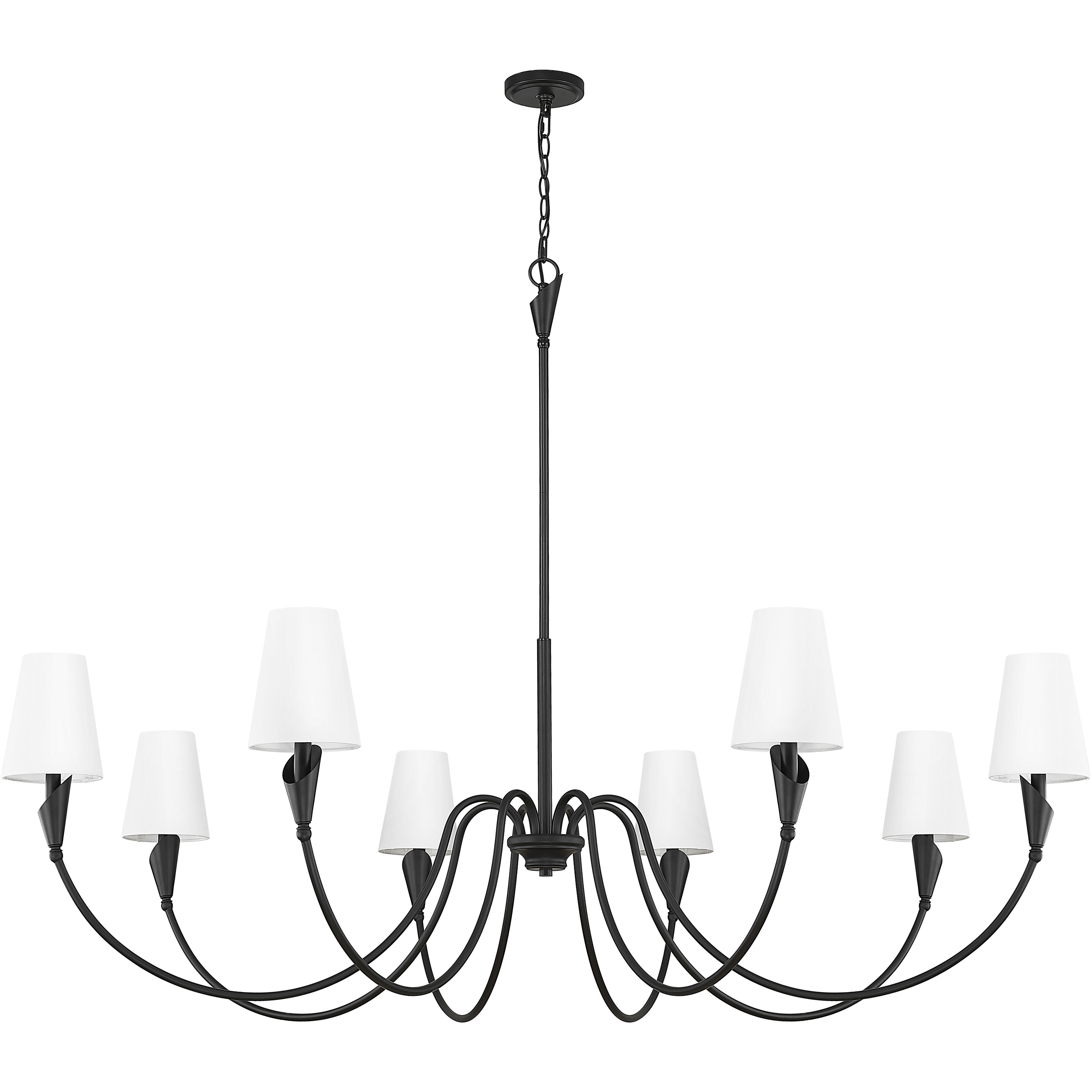 Claudelle 8 Light 65 inch Matte Black Chandelier Ceiling Light