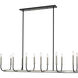 Haylie 12 Light 56 inch Matte Black and Brushed Nickel Linear Chandelier Ceiling Light