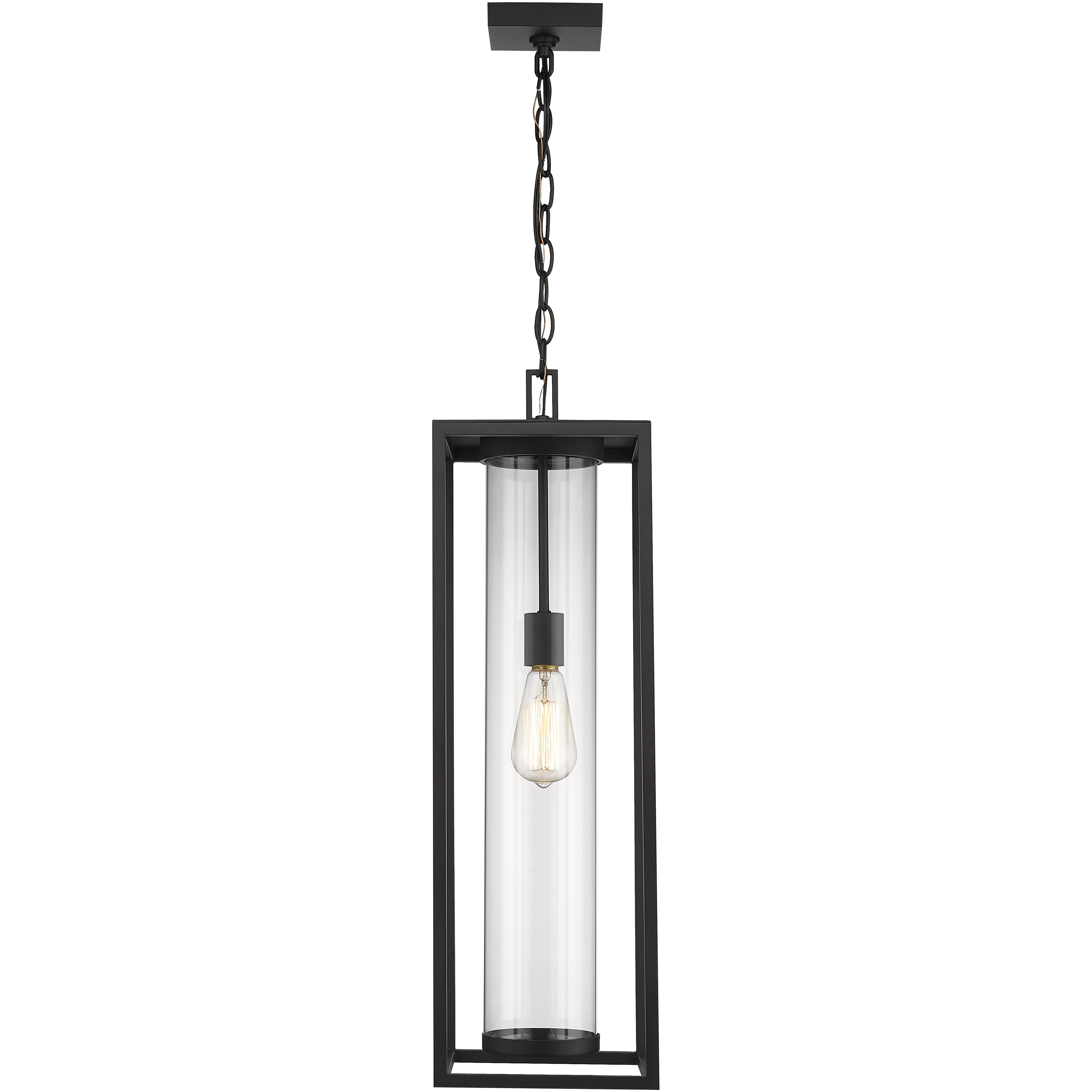 Dunbroch 1 Light 8 inch Black Outdoor Chain Mount Ceiling Fixture