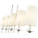 Emily 5 Light 51 inch Polished Nickel Linear Chandelier Ceiling Light