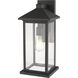 Portland 1 Light 18 inch Black Outdoor Wall Light in Clear Beveled Glass
