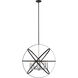 Cavallo 8 Light 30 inch Hammered Black and Chrome Chandelier Ceiling Light