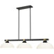 Bronte 3 Light 52.25 inch Matte Black and Rubbed Brass Billiard Light Ceiling Light in Matte Opal Glass