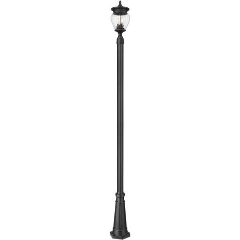 Davina 3 Light 114.25 inch Black Outdoor Post Mounted Fixture in G9