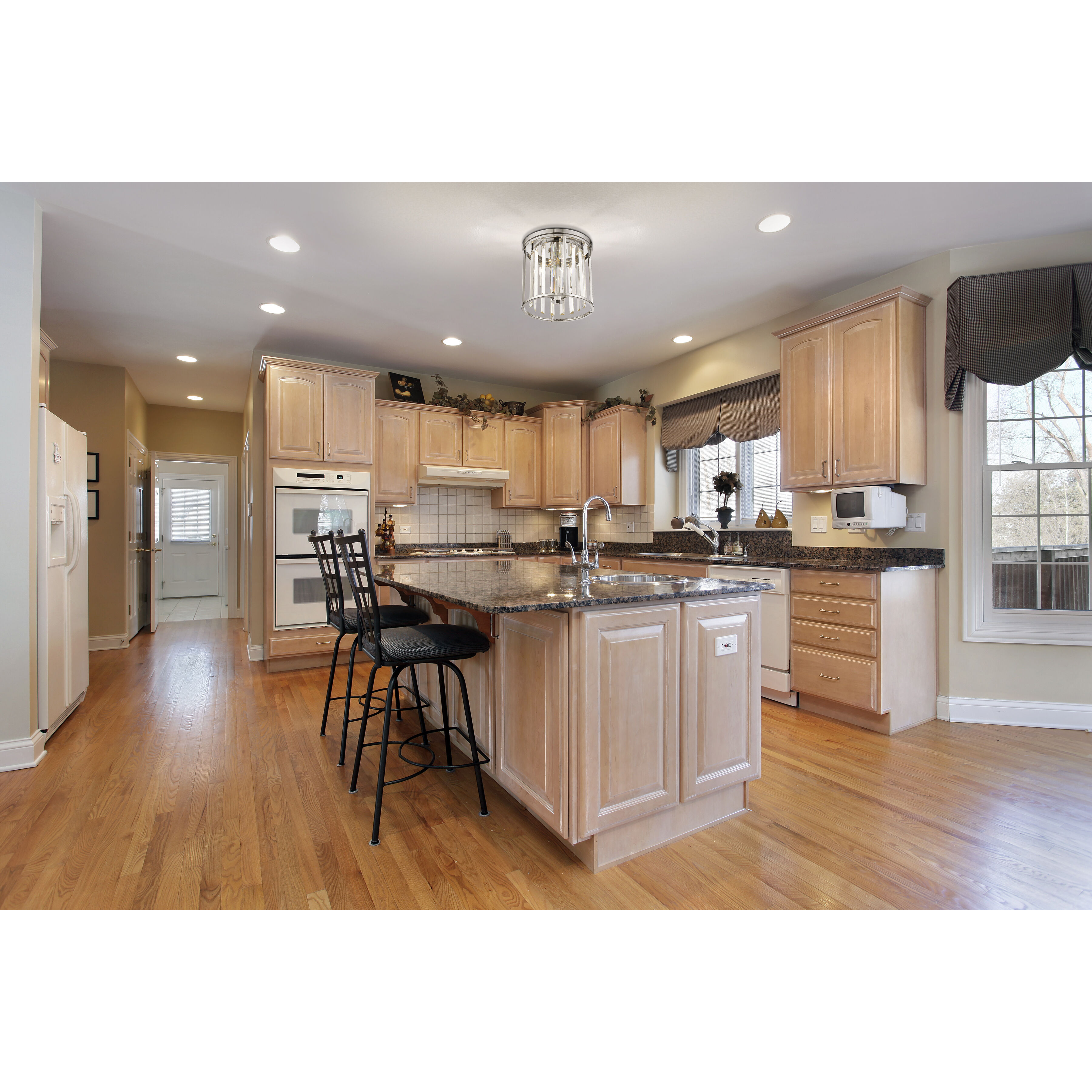 Monarch 3 Light 12 inch Chrome Flush Mount Ceiling Light in 9