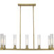 Beau Linear Chandelier Ceiling Light in Rubbed Brass