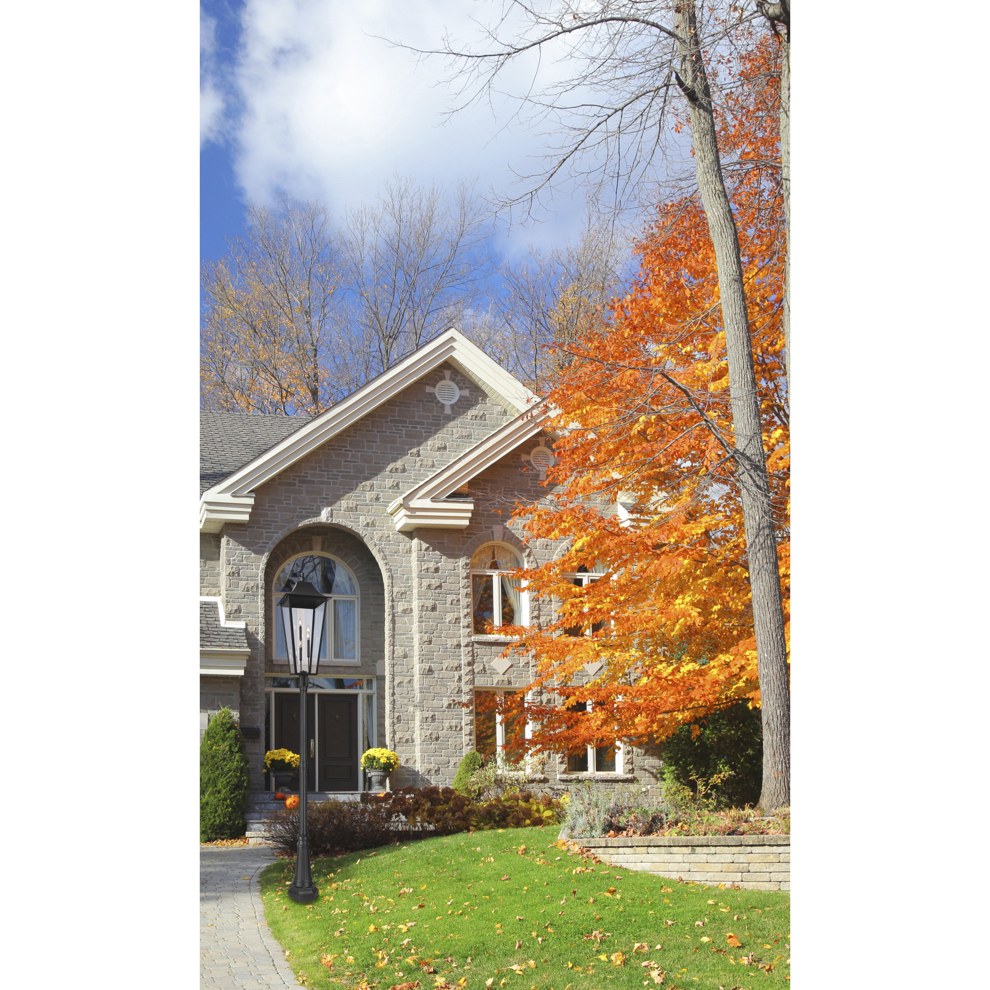 Gannon 5 Light 122.25 inch Black Outdoor Post Mounted Fixture in G9