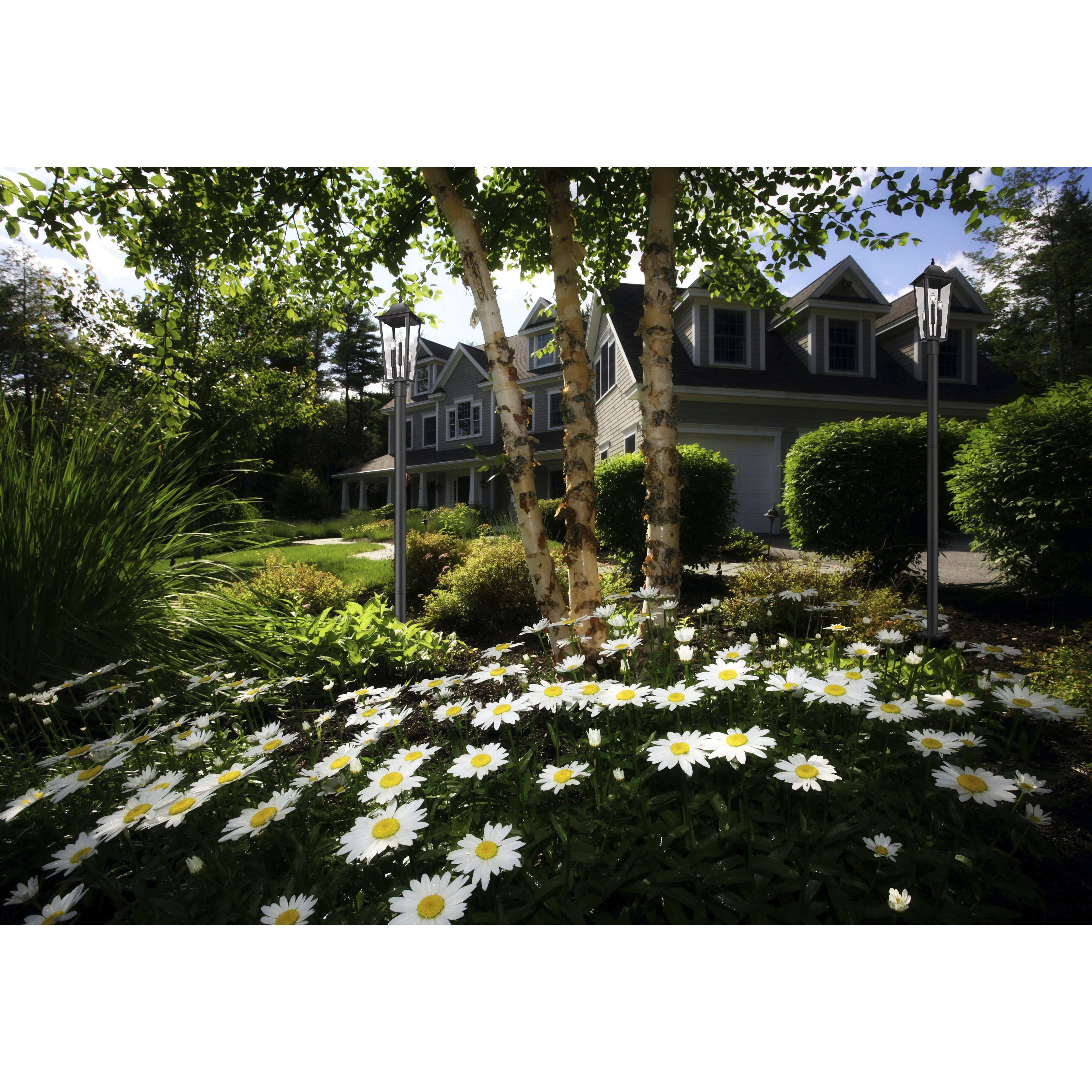 Gannon 3 Light 100.5 inch Black Outdoor Post Mounted Fixture in G9