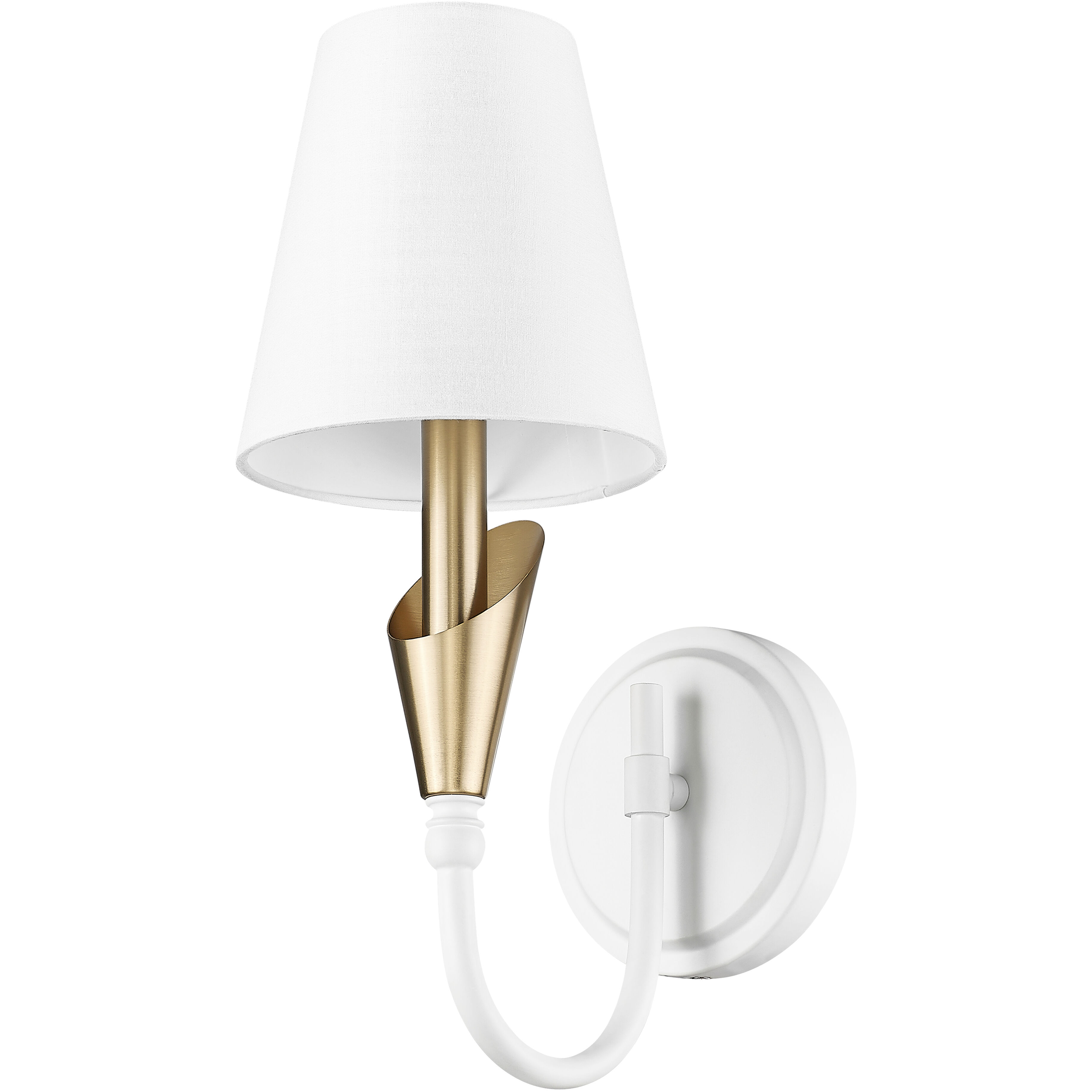 Claudelle Wall Sconce Wall Light in Textured White and Modern Gold