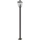 Talbot 3 Light 117.25 inch Oil Rubbed Bronze Outdoor Post Mounted Fixture in Seedy Glass