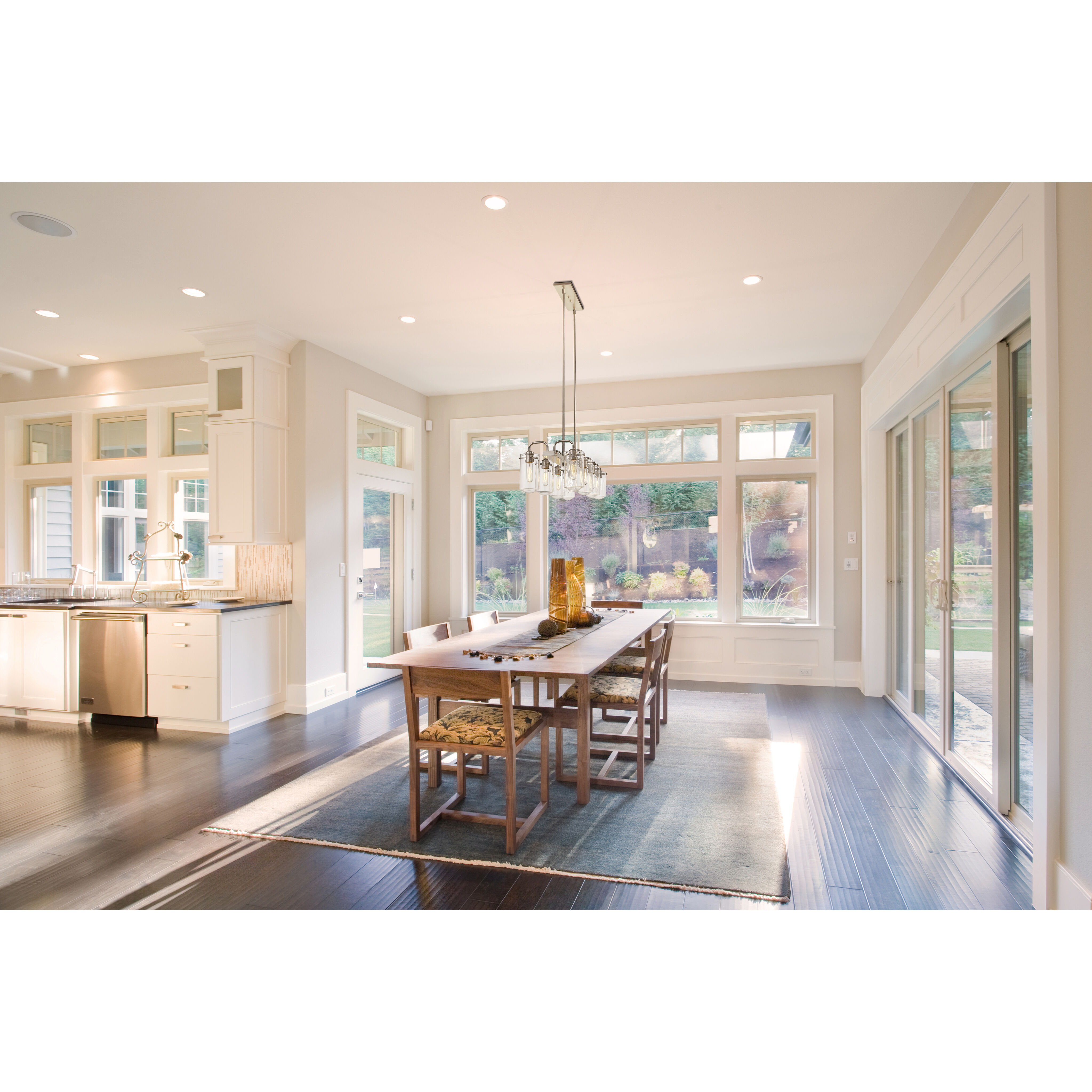 Delaney 8 Light 44 inch Brushed Nickel Linear Chandelier Ceiling Light