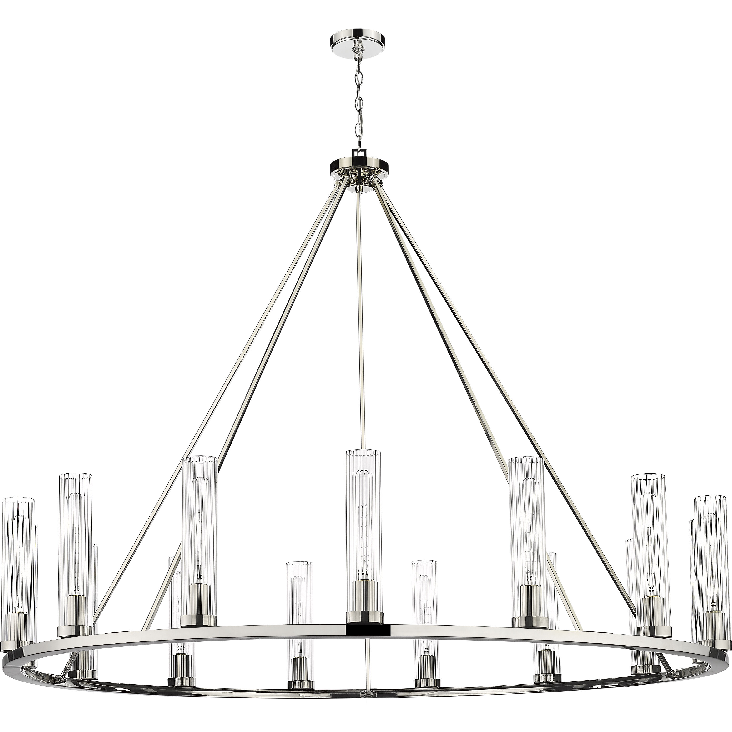 Beau 15 Light 60 inch Polished Nickel Chandelier Ceiling Light